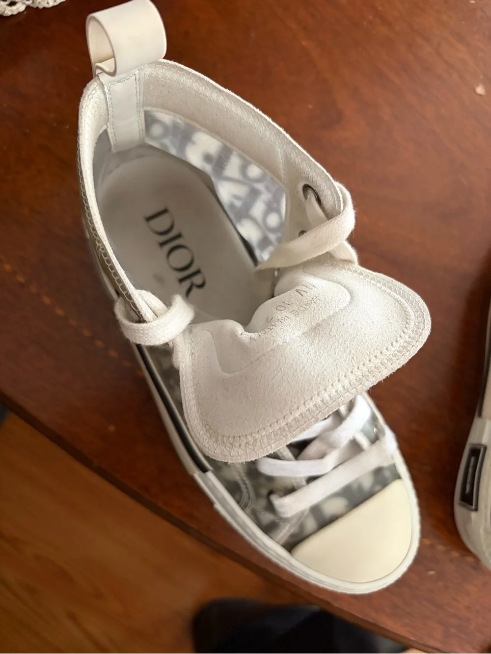 Dior High-Top Sneakers in Gray and White Dior Oblique